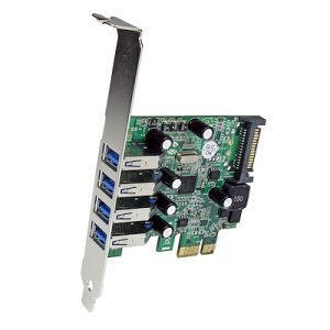 Card adaptor controler PCI Express PCIe SuperSpeed USB 3.0 cu 4 porturi - 5Gbps - Alimentare SATA
